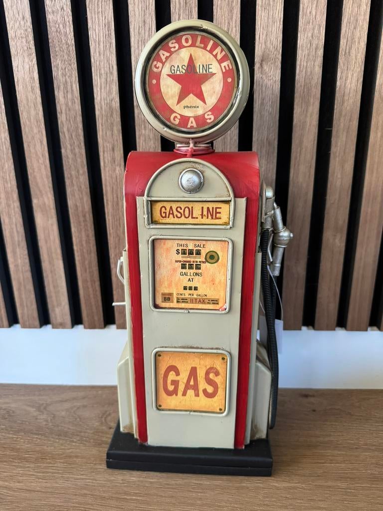 Benzinepomp metaal spaarpot, Ophalen of Verzenden, Nieuw