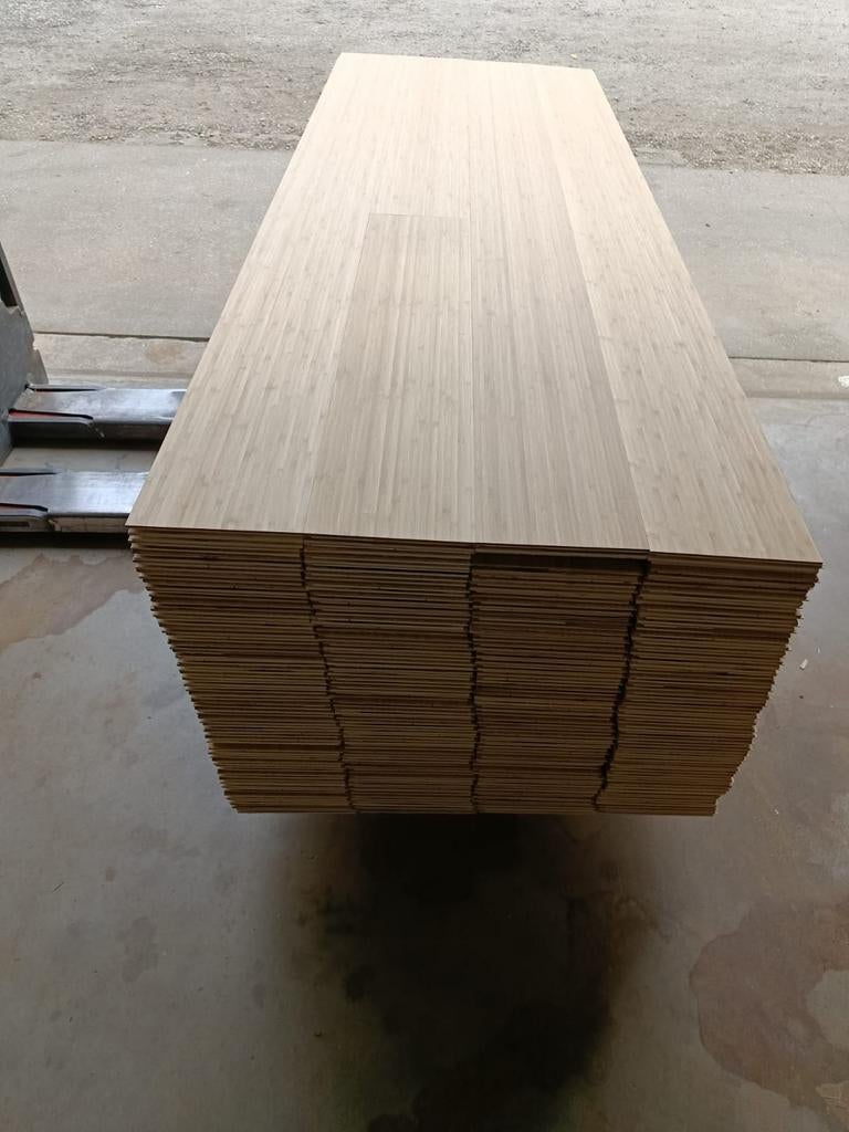 62,5M2 bamboe houten vloerdelen #VERNIEUWD#, Ophalen of Verzenden, Gebruikt, Hout, Minder dan 20 mm