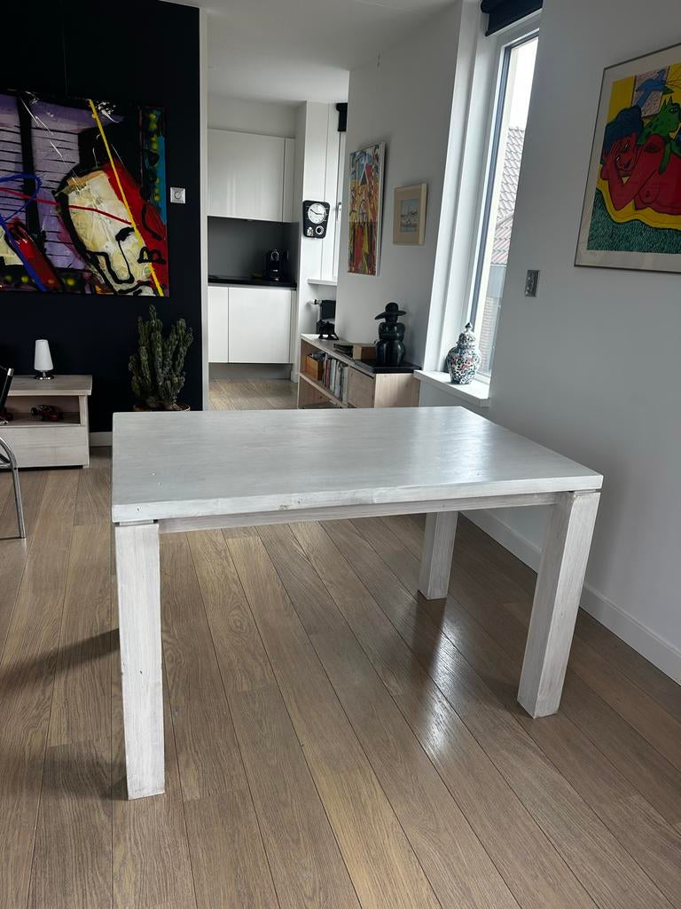 Stoere volledig massief eiken eettafel, Huis en Inrichting, Tafels | Eettafels, Ophalen, Gebruikt, 100 tot 150 cm, 50 tot 100 cm