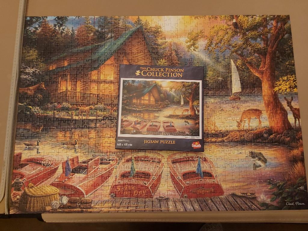 Legpuzzel Chuck Pinson Collection Seize the day 1000 st zgan, Ophalen, 500 t/m 1500 stukjes, Zo goed als nieuw, Legpuzzel