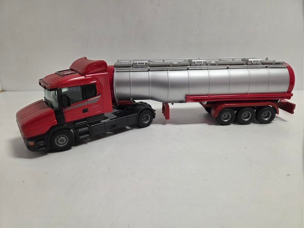 Tekno Scania 124 Torpedo tankoplegger 1:50, ., Zo goed als nieuw, ., Ophalen of Verzenden