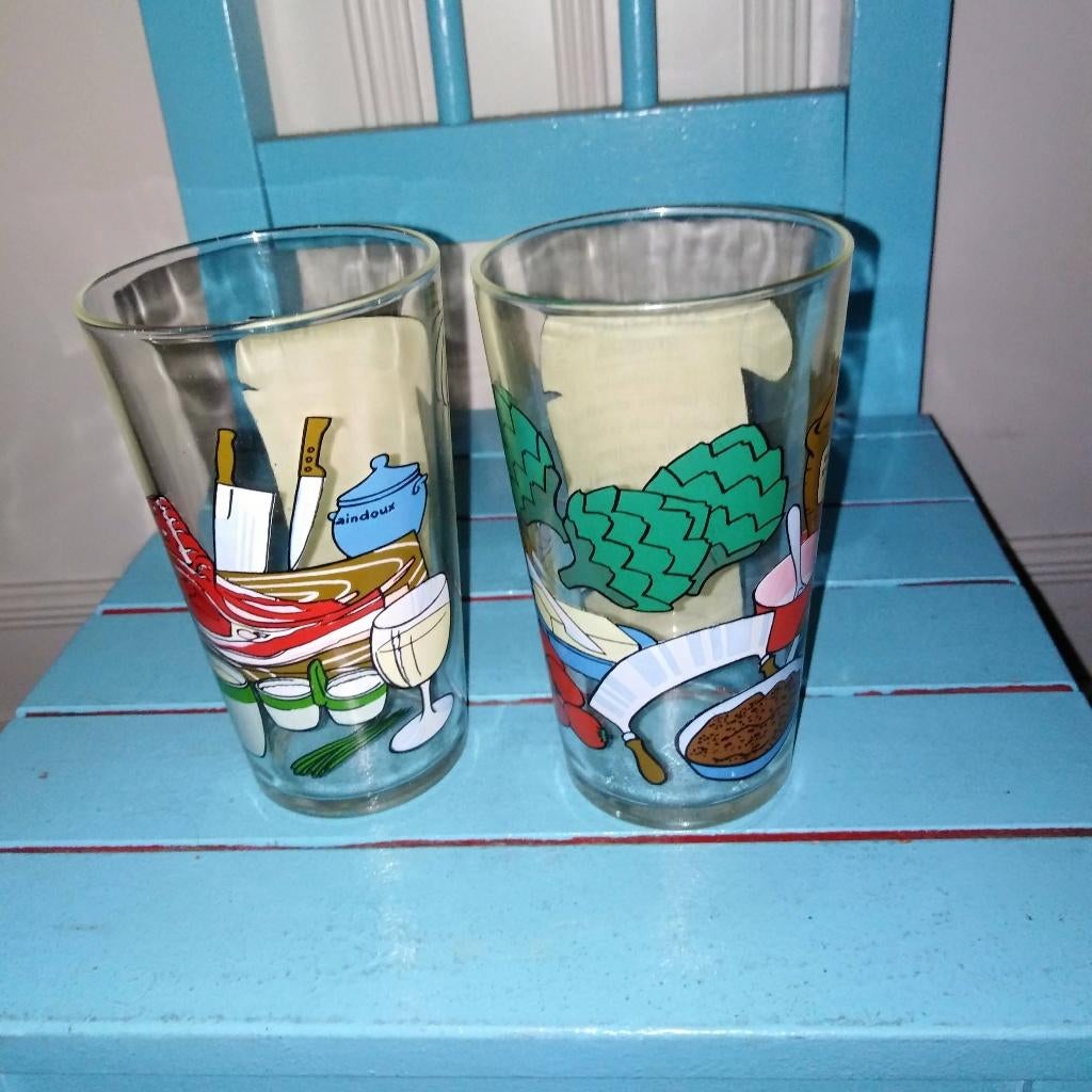 Limonadeglazen met leuke recepten 2 stuks, Huis en Inrichting, Keuken | Servies, Ophalen, Glas of Glazen, Overige stijlen, Glas