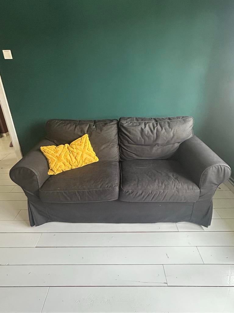 Ektorp bank zwart 2 zits, Huis en Inrichting, Ophalen, Gebruikt, 150 tot 200 cm, Tweepersoons