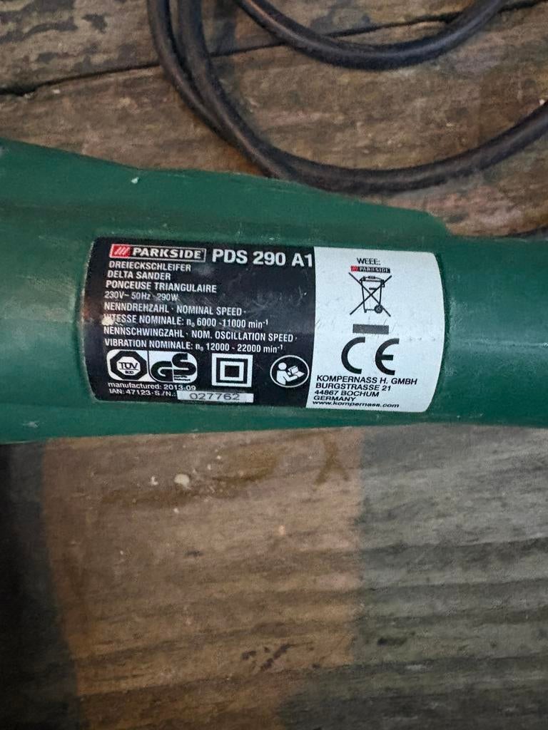 Parkside schuurmachine, Ophalen of Verzenden, Zo goed als nieuw, Minder dan 700 watt, Haakse handslijpmachine