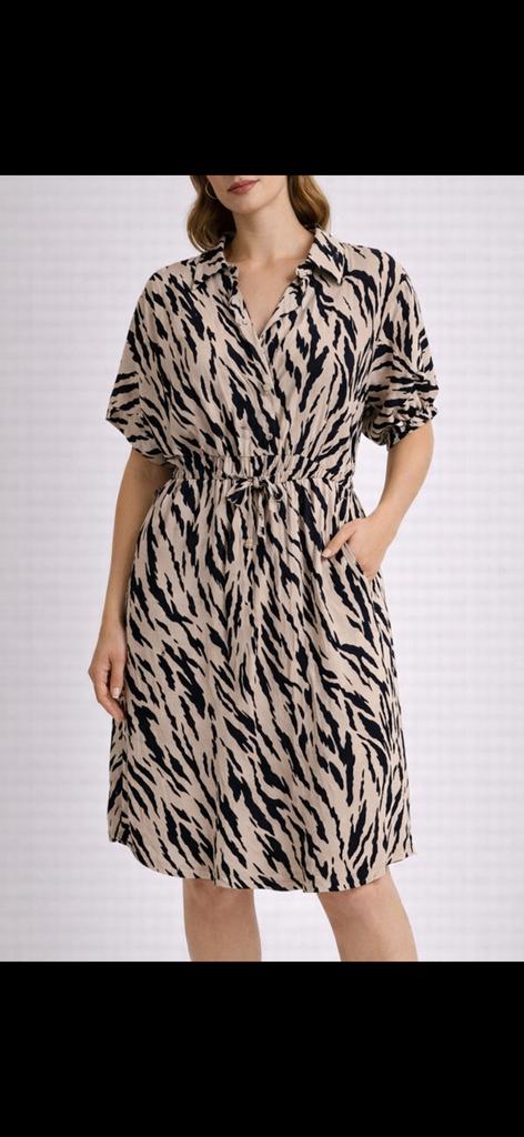 Miss E Zebra Print Jumpsuit - Maat XXL, Kleding | Dames, Jumpsuits, Zo goed als nieuw, Maat 46/48 (XL) of groter, Beige, Ophalen of Verzenden