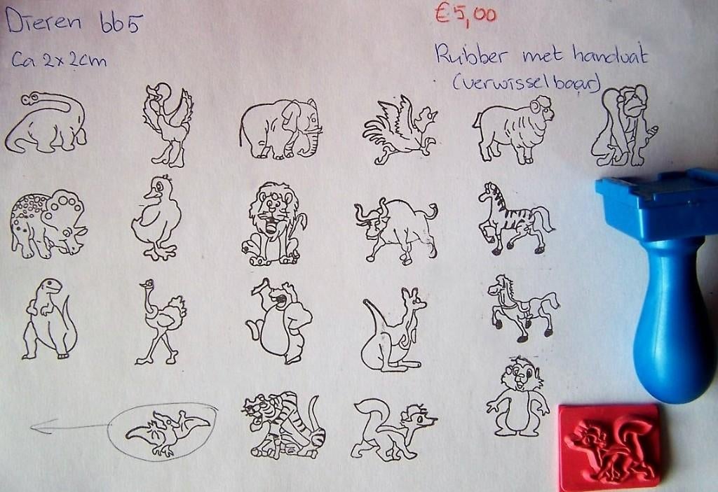 Dieren 665 Rubber met stempelhouder, Ophalen of Verzenden, Nieuw, Overige typen