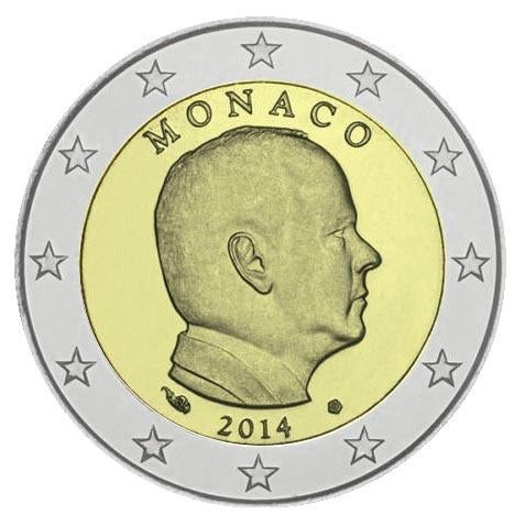 2 Euro Monaco 2014 - Reguliere Munt - UNC, Postzegels en Munten, Munten | Europa | Euromunten, Verzenden, Monaco, 2 euro, Losse munt