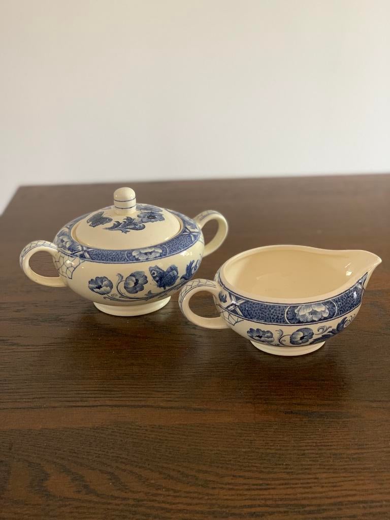 Butterfly suikerpot met roomkan roomstel Société Céramique, Ophalen of Verzenden