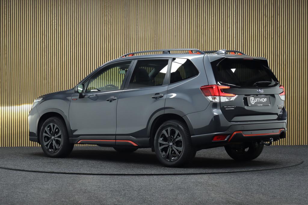 Subaru Forester 2.0i e-BOXER Sport AWD | Elek. Glazen Panora, Auto's, Subaru, 12 maanden, Zwart, 4 cilinders, Leder en Stof