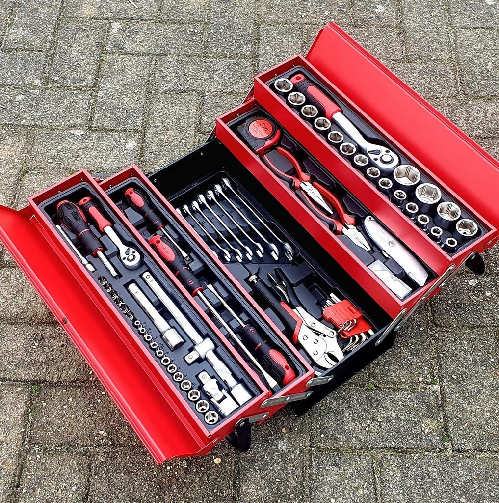 Inklapbare gereedschapskoffer/gereedschapsset 85 delig NIEUW, Ophalen of Verzenden, Gereedschapskist, Gereedschapskist, Nieuw