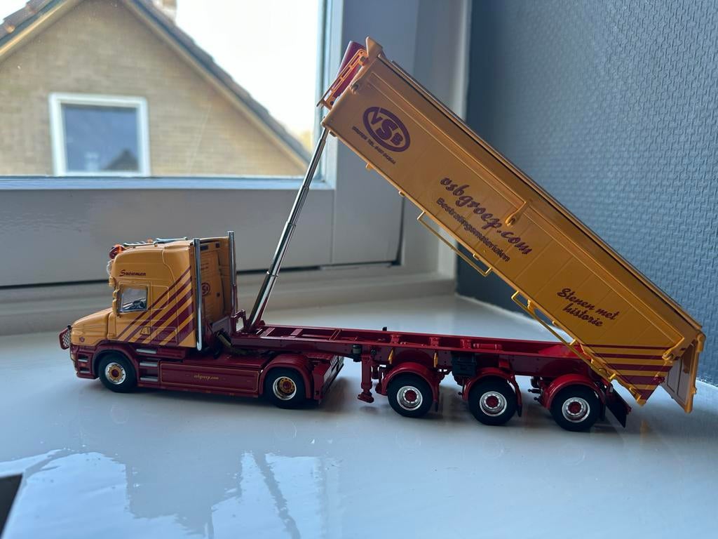 WSI Scania 4 Serie Torpedo VSB Groep Kipper Trailer, Overige merken, 1:32 tot 1:50, Ophalen of Verzenden, Zo goed als nieuw