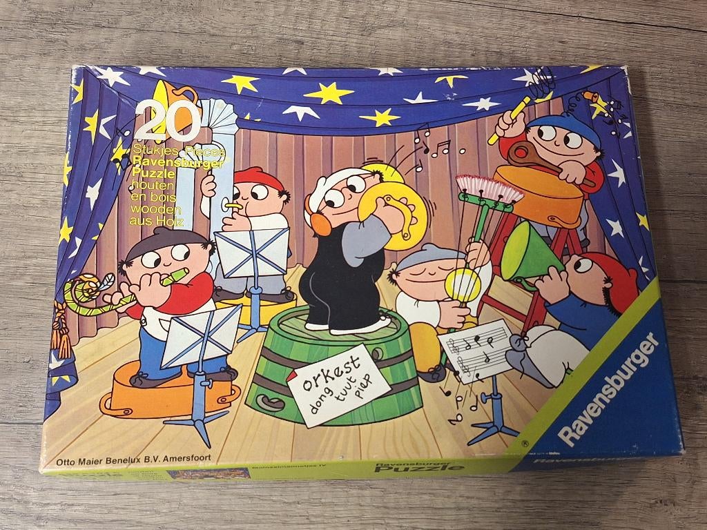Vintage houten puzzel Mainzelmännchen jaren 70 compleet, Ophalen of Verzenden, Gebruikt