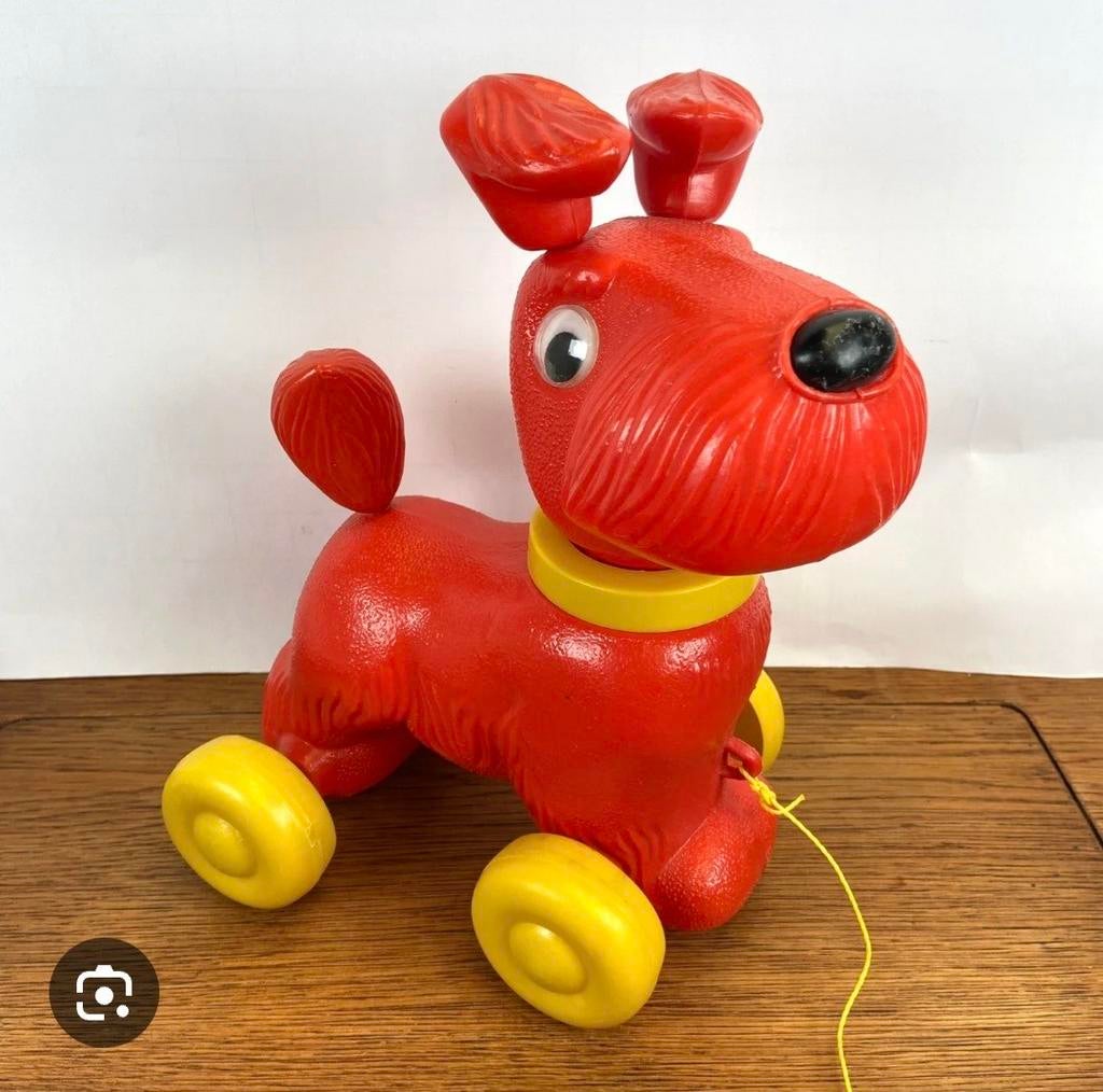 Vintage Rood Trek Hondje Speelgoed bijna gratis, Ophalen of Verzenden