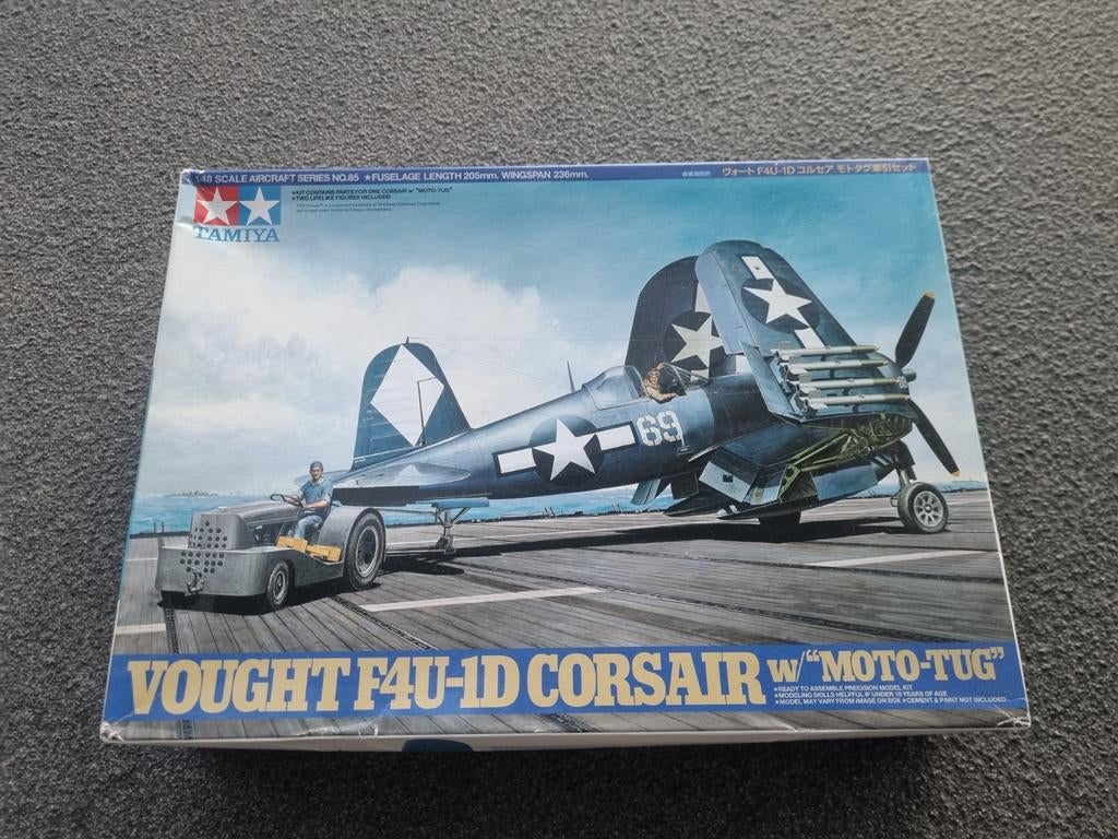 Tamiya. Vought F4U-1D Corsair w/"Moto-Tug" 1/48., Overige merken, Nieuw, Ophalen of Verzenden, Groter dan 1:72