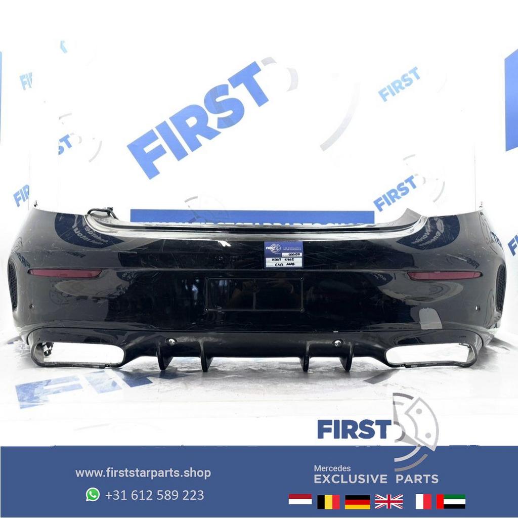 C205 C63 AMG ACHTERBUMPER zwart wit grijs Mercedes C Klasse, Gebruikt, -, Ophalen of Verzenden, Achter