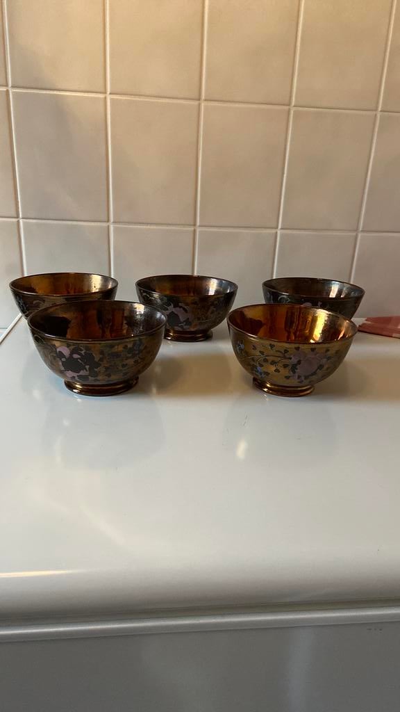 Goudsteen kommen antiek 5 stuks van 1800, Antiek en Kunst, Antiek | Keramiek en Aardewerk, Ophalen of Verzenden