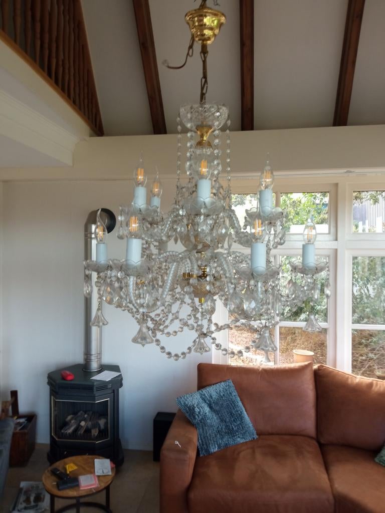 Kristallen kroonlucht te koop., Huis en Inrichting, Ophalen of Verzenden, Gebruikt