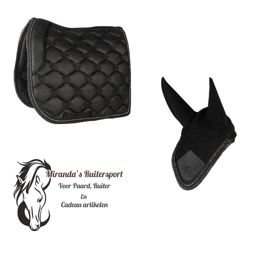Horka Dressuurdekje/setje Glitter Zwart maat Cob, Dieren en Toebehoren, Paarden en Pony's | Dekens en Dekjes, Nieuw, Ophalen of Verzenden