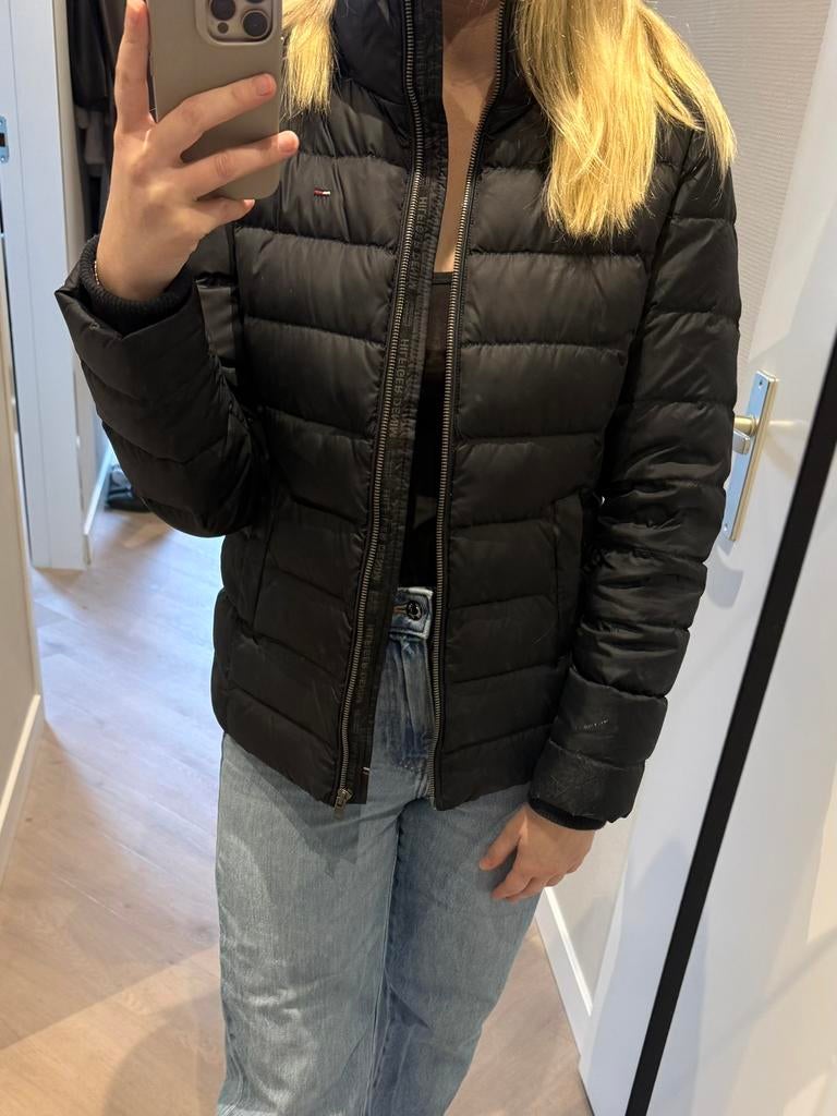 Zgan Tommy Hilfiger Winterjas blauw grijs antraciet maat S M, Ophalen of Verzenden, Zo goed als nieuw, Maat 36 (S), Blauw