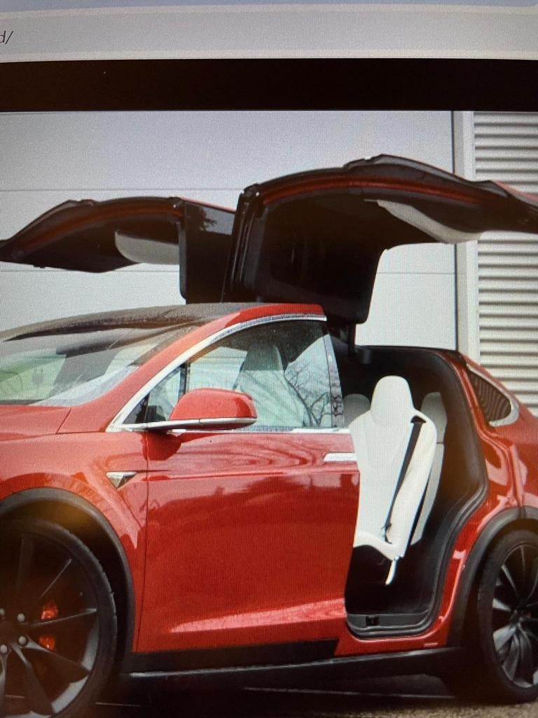 Tesla Model X P100D (2018) Rood, Auto's, Tesla, Automaat, Model X, 137 €/maand, Origineel Nederlands