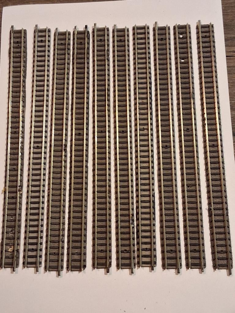 Set van 10 fleischmann rechte rails 9100, Hobby en Vrije tijd, Modeltreinen | N-Spoor, Gebruikt, Gelijkstroom, Fleischmann, Rails
