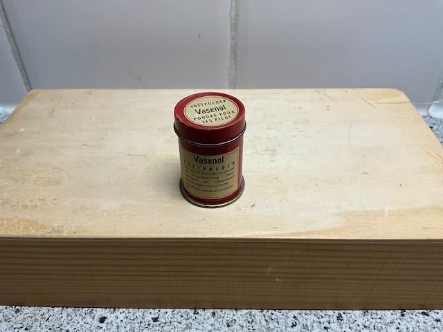 Vasenol poeder  monster blikje, Verzamelen, Blikken, Ophalen of Verzenden, Zo goed als nieuw, Overige