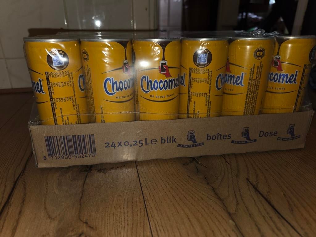 Tray blikjes chocomel 24 keer 0,25 liter, Diversen, Ophalen of Verzenden