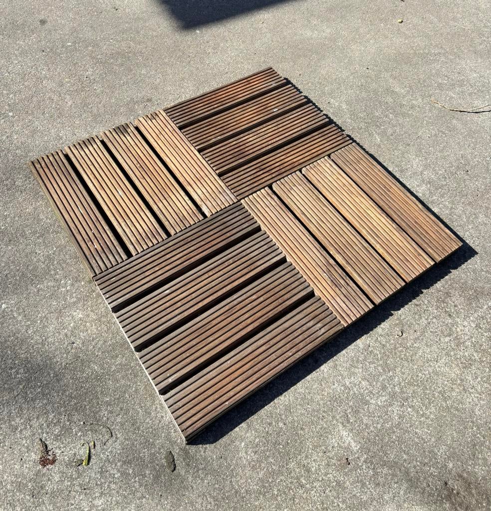 Hardhouten vlondertegels 50x50, Ophalen, Nieuw, Hout