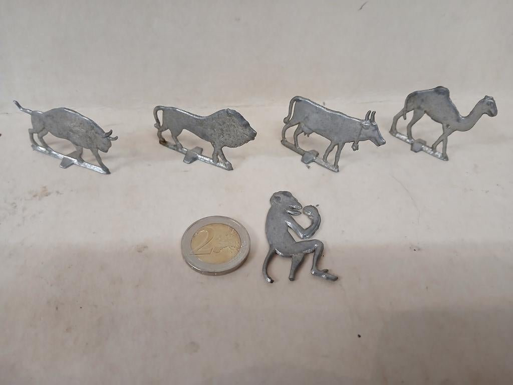 5 tinnen dieren figuurtjes., Ophalen of Verzenden