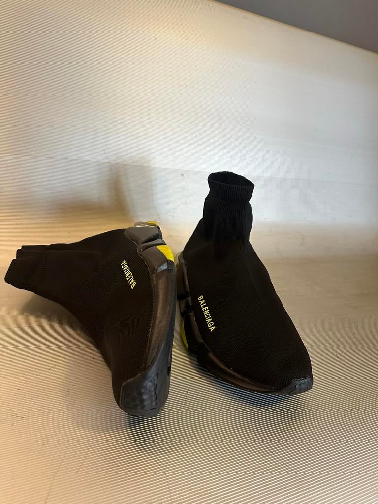 Balenciaga Speed runner Schoenen Zwart Geel - Maat 45, Ophalen, Gedragen, Zwart, Sneakers of Gympen