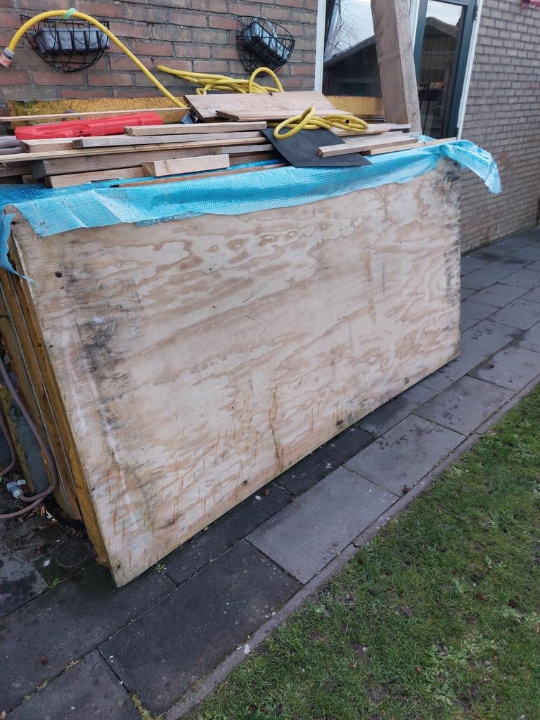 Isolatieplaten met dakplaten - Gebruikt 122x244, Dakisolatie, Gebruikt, Ophalen of Verzenden, Hardschuim (Pir)