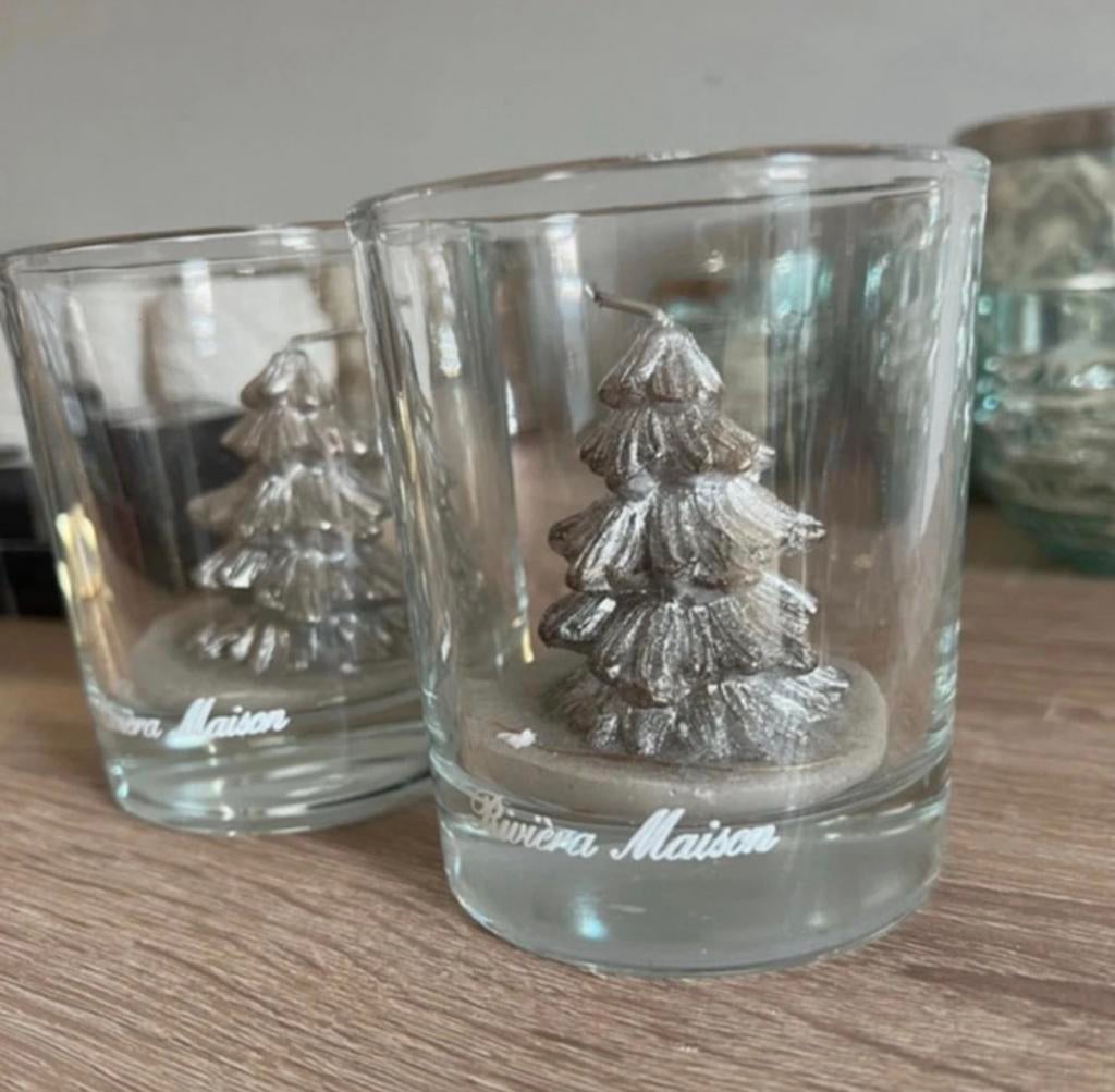 Set van 2 originele Riviera Maison waxinelichthouders, Ophalen of Verzenden, Zo goed als nieuw, Overige materialen, Minder dan 25 cm