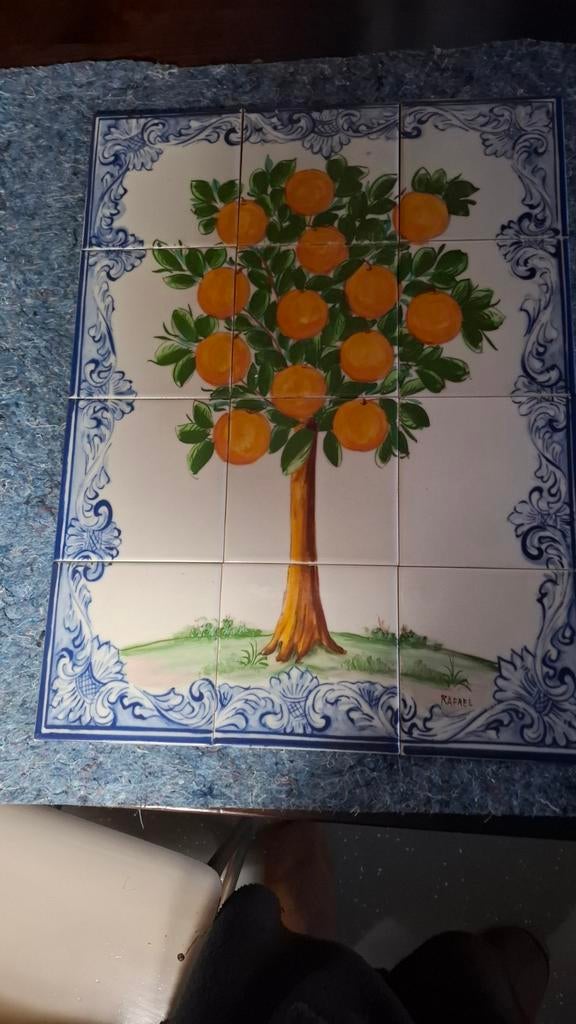 Antieke tegels uit Spanje sinaasappelboom zie omschrijving, Antiek en Kunst, Antiek | Wandborden en Tegels, Ophalen