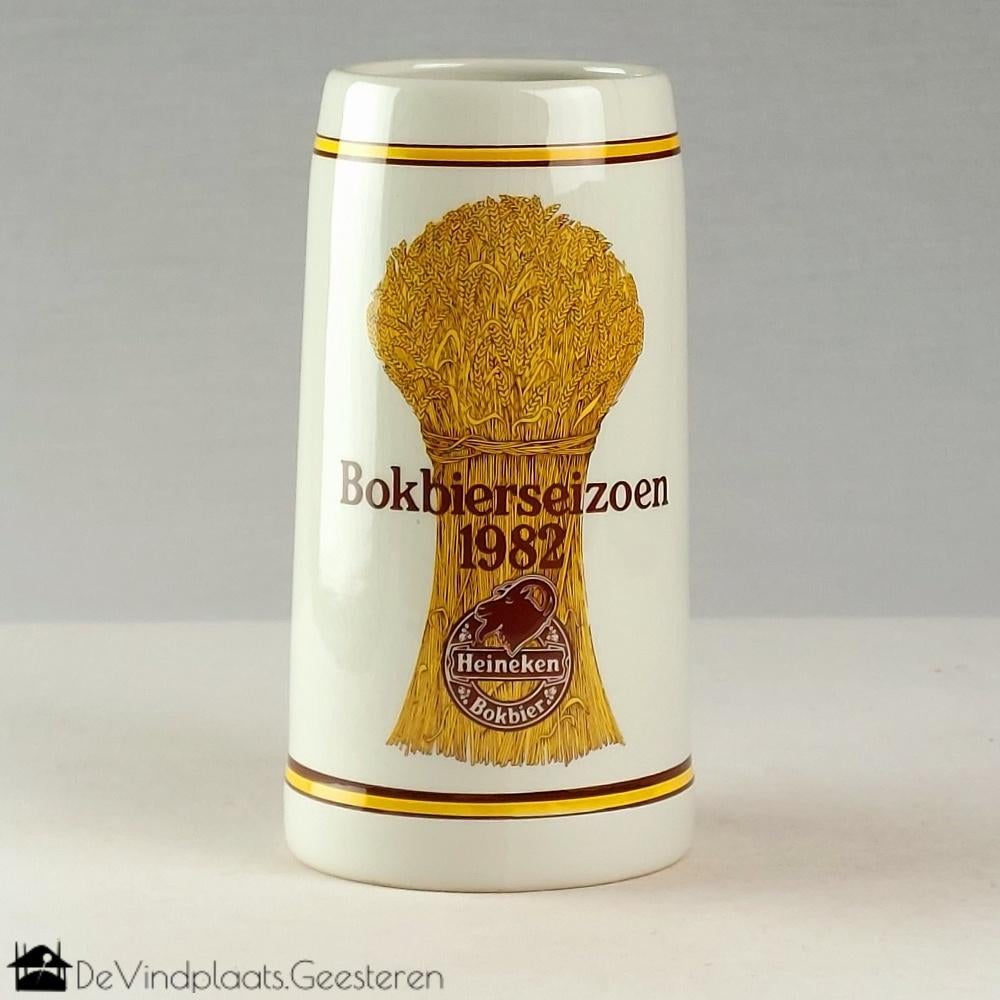 Heineken Bokbierseizoen 1982 bierpul voor 0,5 liter, Verzamelen, Biermerken, Ophalen of Verzenden, Zo goed als nieuw, Pul(len)