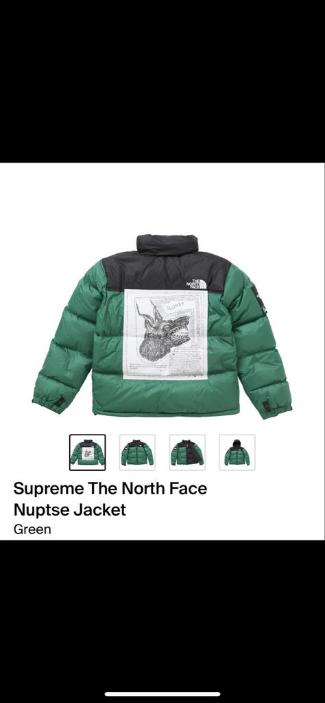 Supreme x The North Face Nupste Jacket Groen Maat L, Ophalen of Verzenden, Zo goed als nieuw, Maat 52/54 (L), Groen