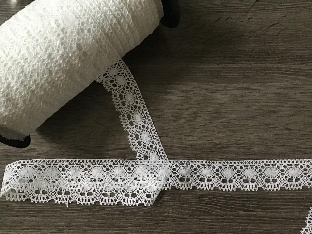 Nr 787) Aanbieding prachtig Wit katoen kant 10 m € 7,50, Verzenden, Nieuw, Kant