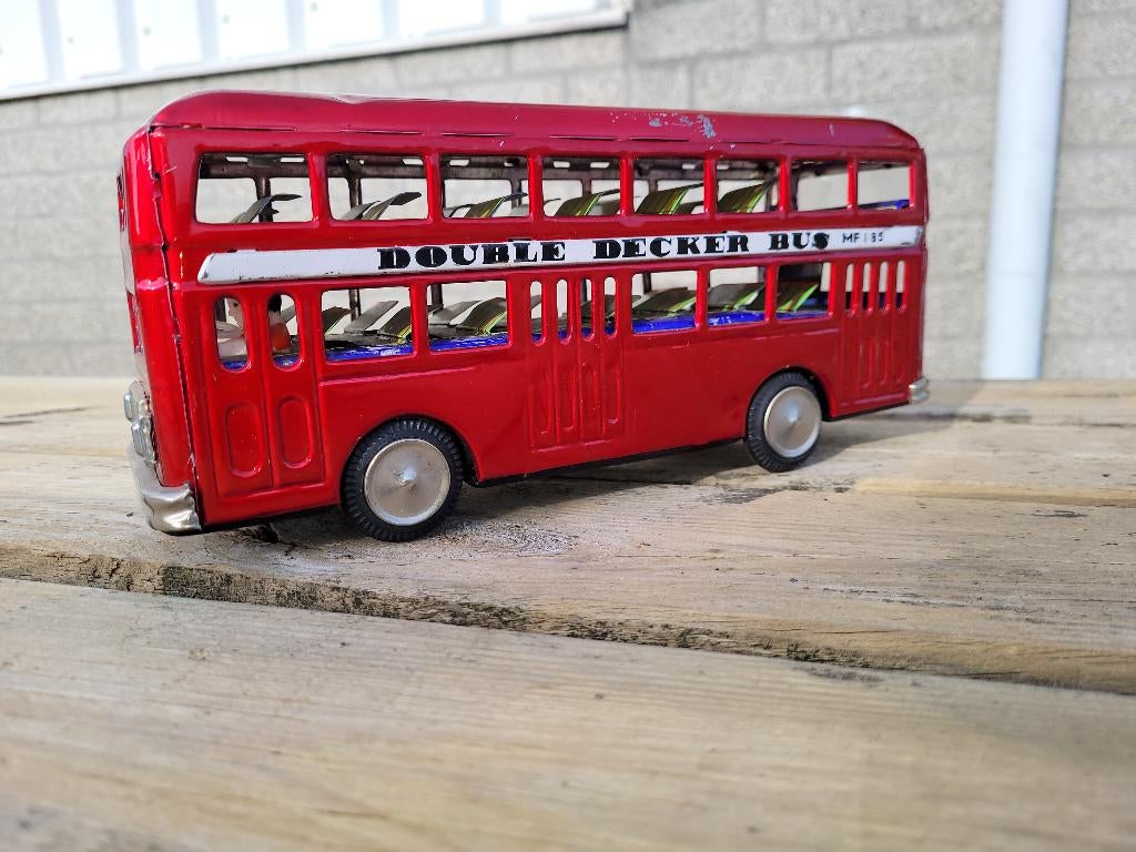 antiek zeer oude echt blikken dubbeldekker bus, Ophalen of Verzenden, Nieuw, Auto