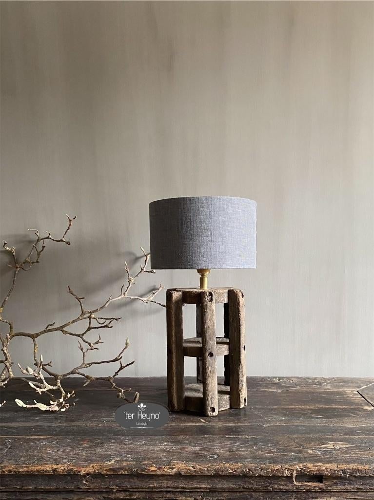 Houten Cotton Mill lamp Aura Peeperkorn stoer sober wonen, Verzenden, Nieuw, Hout, Landelijk