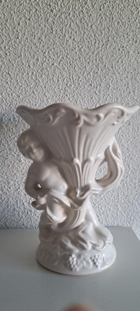 wit plateel putti vaasje, Ophalen of Verzenden