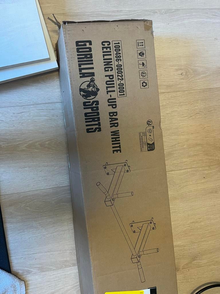Gorilla Sports Plafond Pull-up Bar Wit, Ophalen of Verzenden, Nieuw, Armen, Oprekstang