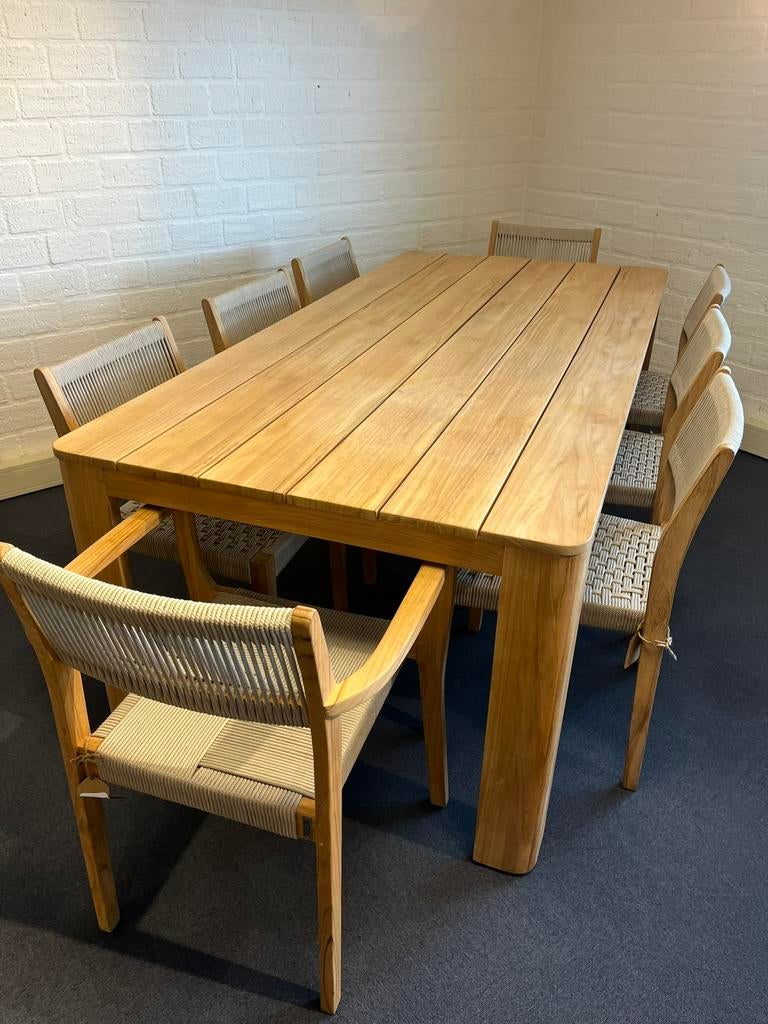 Tuintafel met 8 stoelen - nieuw, Ophalen, Nieuw, Rechthoekig, Teakhout