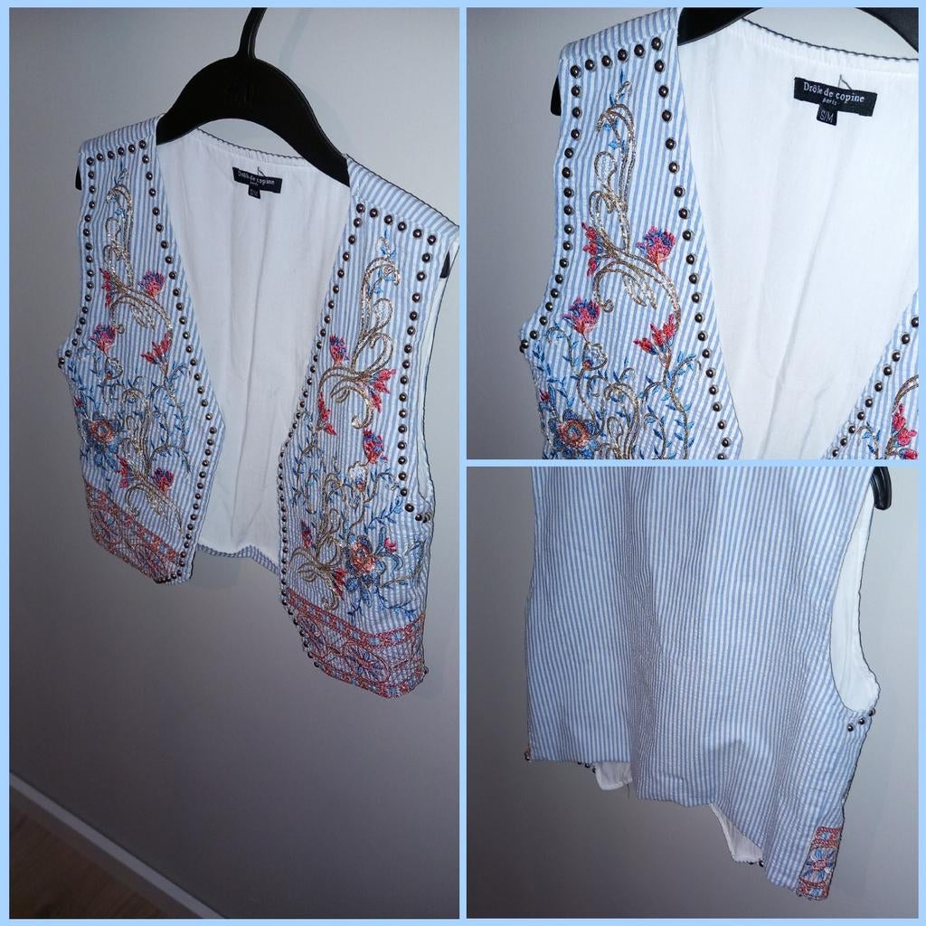 Drôle de Copine gilet maat S/M licht blauw/wit, Kleding | Dames, Bodywarmers, Blauw, Nieuw, Ophalen of Verzenden, Maat 36 (S)