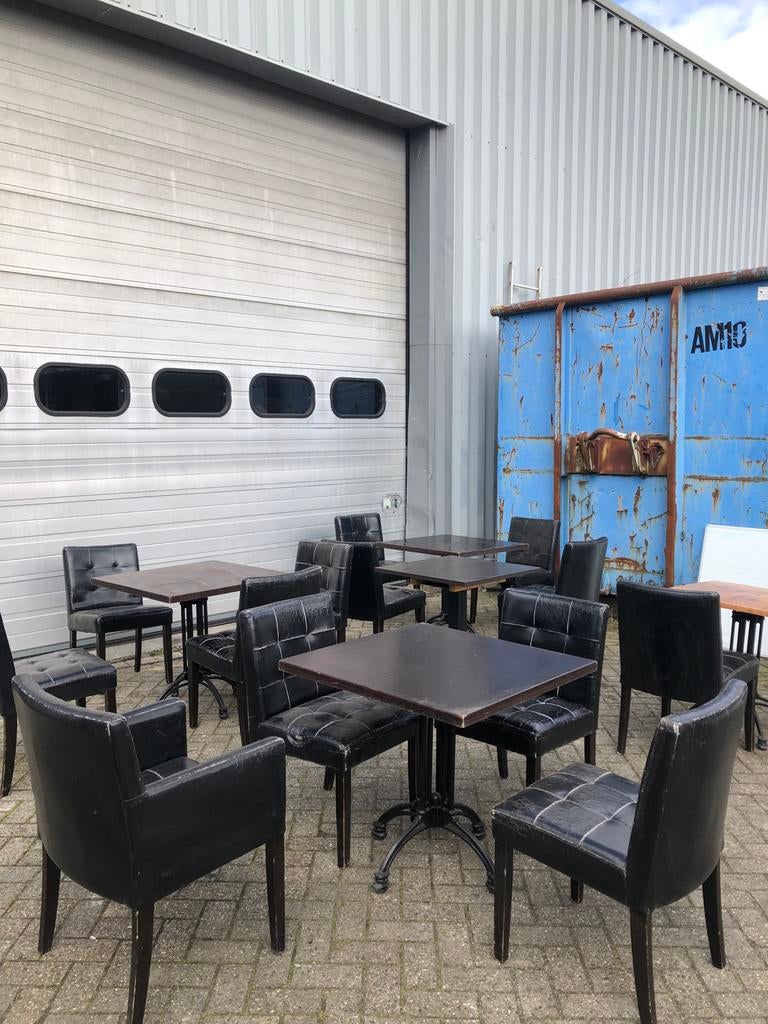 Oude horeca inventaris: statafel, terrastafels, stoelen, Ophalen, Gebruikt, Meubilair