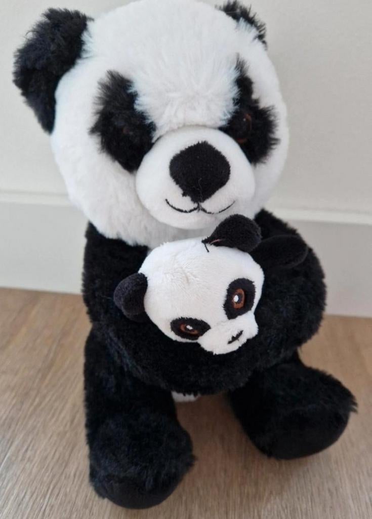 Knuffel panda pandabeer met baby Ouwehands Dierenpark K7572, Ophalen of Verzenden, Zo goed als nieuw, Overige typen