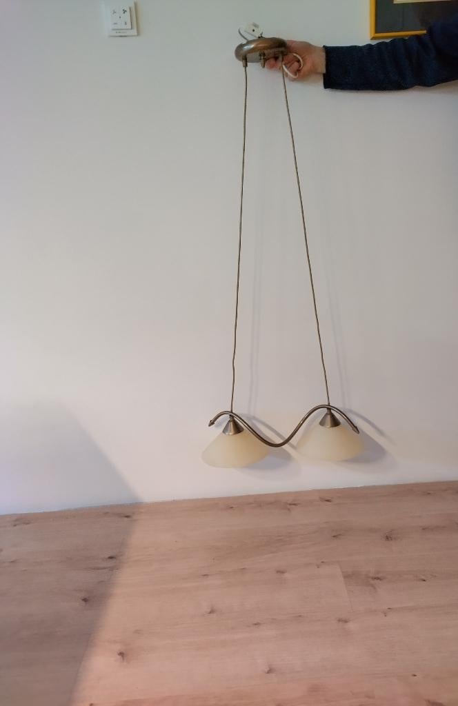 hanglamp met glazen kapjes, Ophalen, Gebruikt, Modern klassiek, Glas