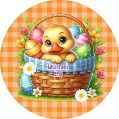 L1313  icing frosting eendje pasen 19cm eetbare taart print, Ophalen of Verzenden, Nieuw, Taarten, Versiering