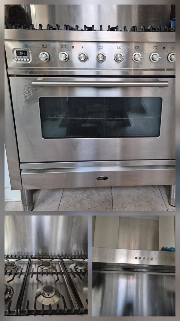 6 pits gasfornuis van borretti, Witgoed en Apparatuur, Fornuizen, Gebruikt, Minder dan 85 cm, 60 cm of meer, Ophalen of Verzenden