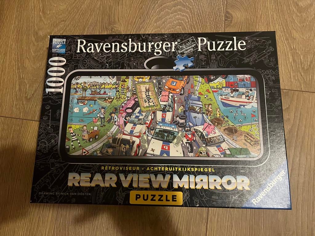 Ravensburger Legpuzzel 1000 stukjes - Rear View Mirror, Ophalen of Verzenden, 500 t/m 1500 stukjes, Gebruikt, Legpuzzel