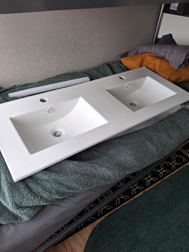 Nieuwe Dubbele wastafel, Huis en Inrichting, Badkamer | Badkamermeubels, Ophalen, 100 tot 150 cm, Nieuw, Minder dan 100 cm