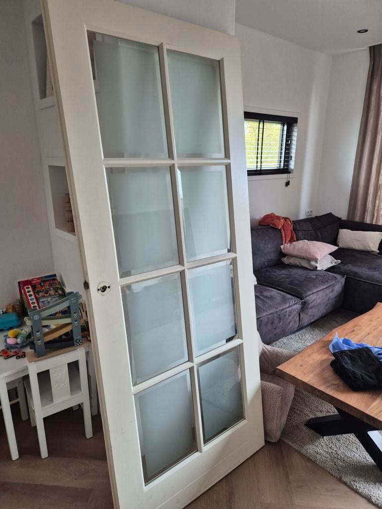 Tussendeur met glas 201x83cm, Ophalen